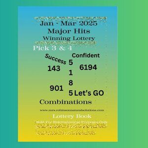 Major Hits Winning Lottery Book Jan-Mar 2025